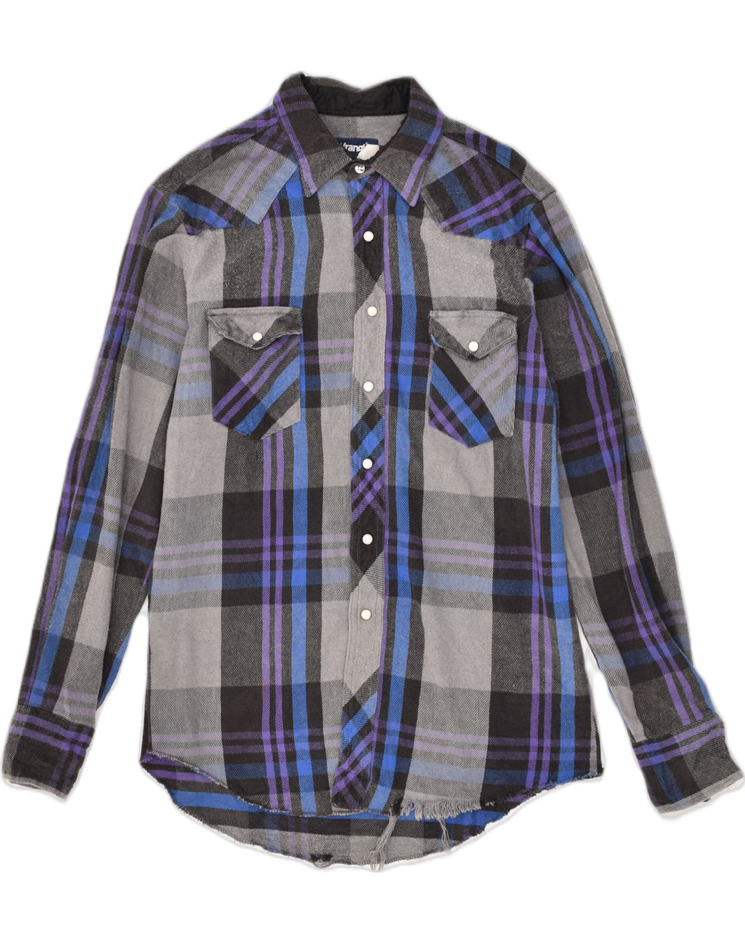 WRANGLER Mens Shirt Size 16 1/2 Large Grey Check Cotton Vintage Wrangler and Second-Hand Wrangler from Messina Hembry 