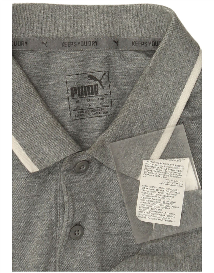 Tricou polo Puma pentru bărbați, bumbac gri mediu