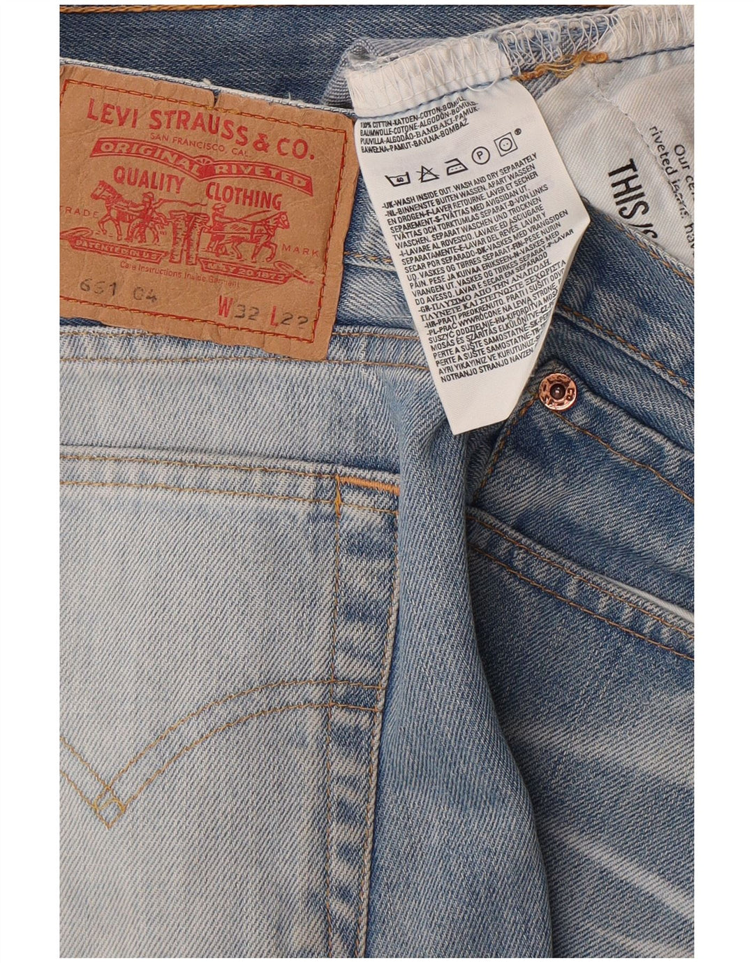 Blugi Capri pentru femei Levi's W32 L22 Blue Cotton Classic