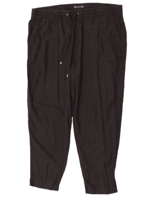 Pantaloni casual conici pentru femei Marks & Spencer UK 22 3XL W44 L29 Negru