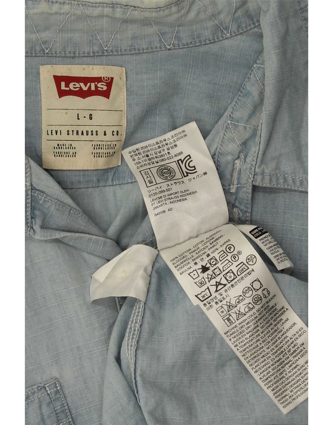 Cămașă de blugi pentru bărbați Levi's, mare, albastru, bumbac