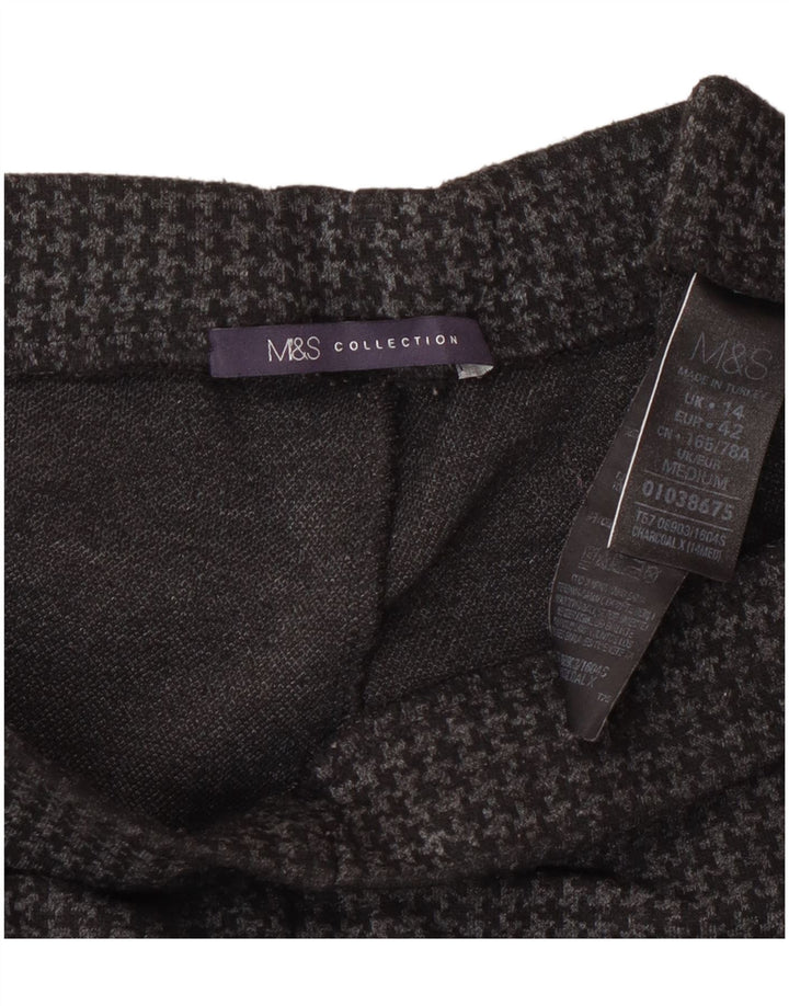Pantaloni pentru femei Marks & Spencer UK 14 Large W32 L27 Gri Houndstooth