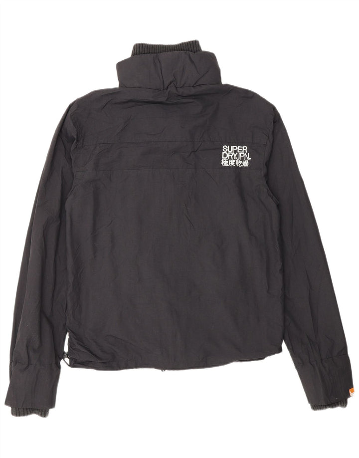 Jachetă de ploaie Superdry Windcheater Graphic pentru femei UK 14 Medium Black Nylon