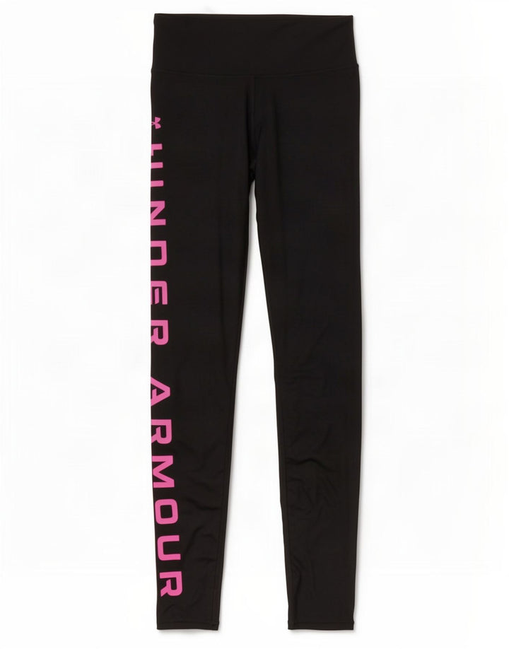 Leggings cu grafică de compresie Under Armour pentru femei UK 8, poliester negru mic
