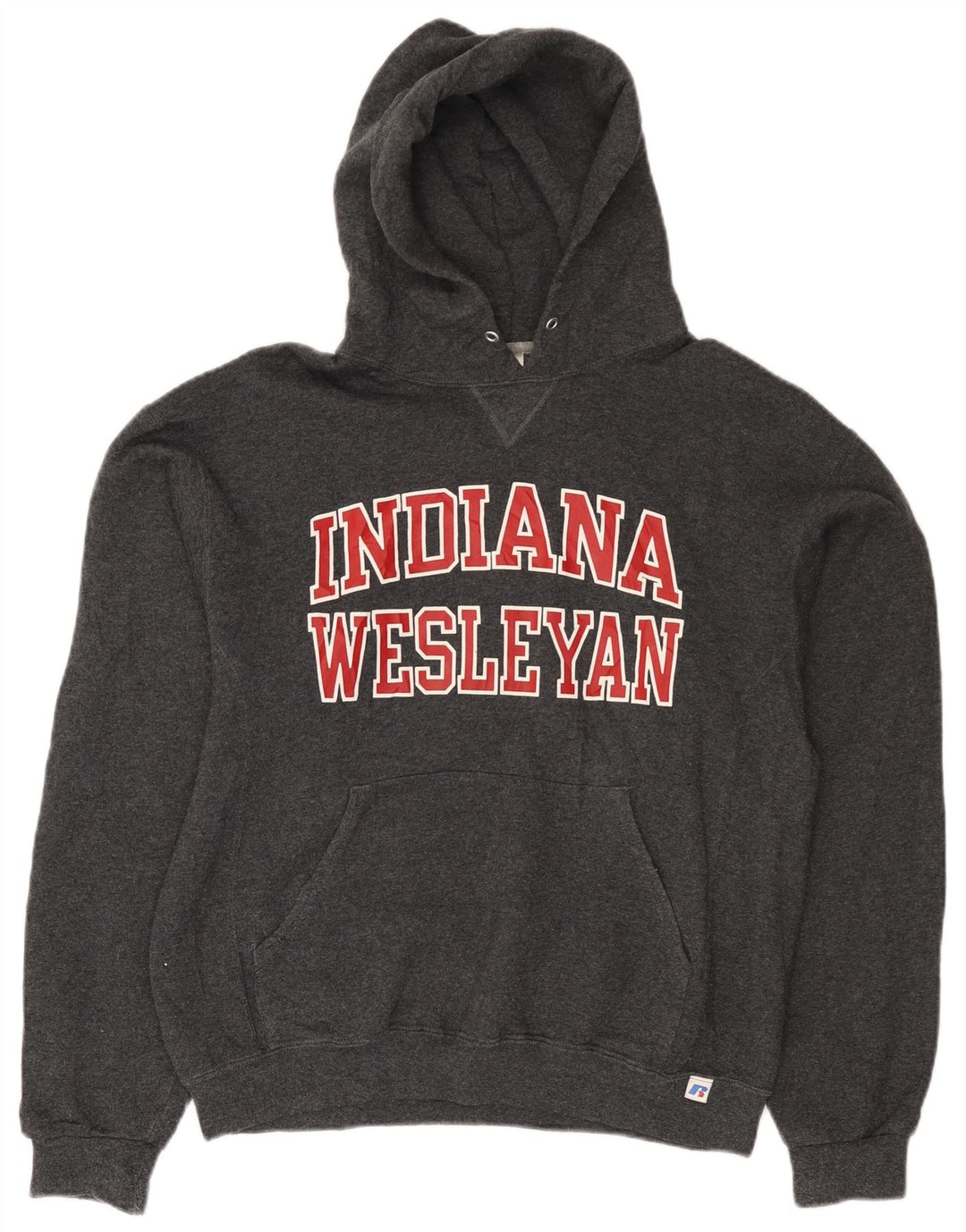 RUSSELL ATHLETIC pentru bărbați Indiana Wesleyan Graphic Hoodie Jumper Medium Gri