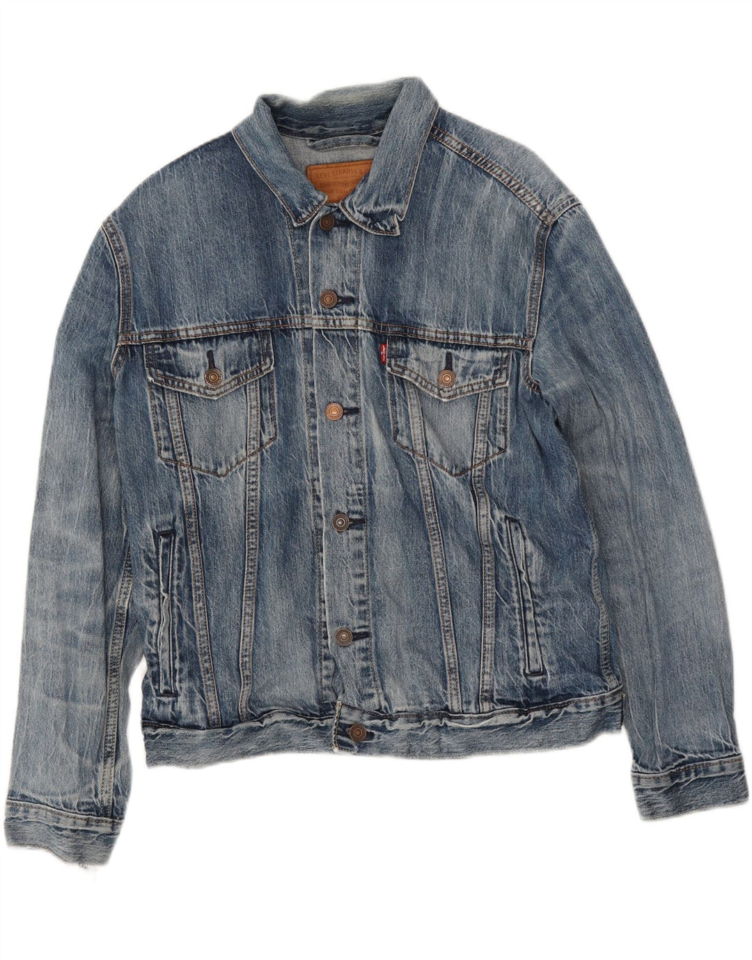Jachetă de blugi pentru bărbați Levi's UK 38, bumbac albastru mediu