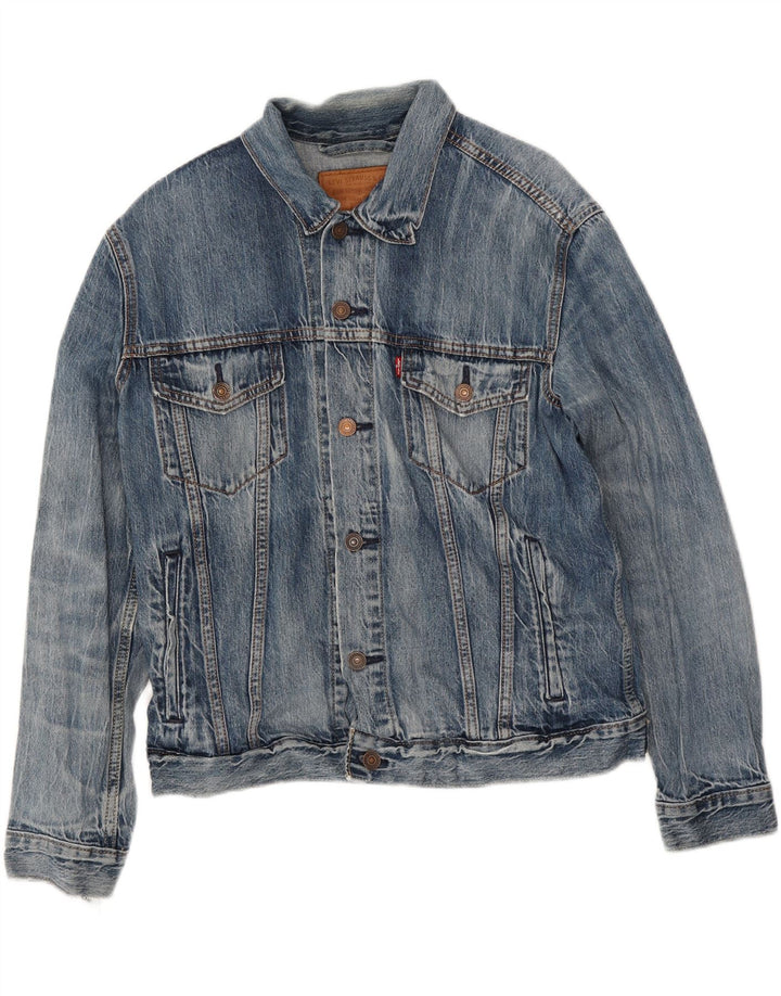 Jachetă de blugi pentru bărbați Levi's UK 38, bumbac albastru mediu