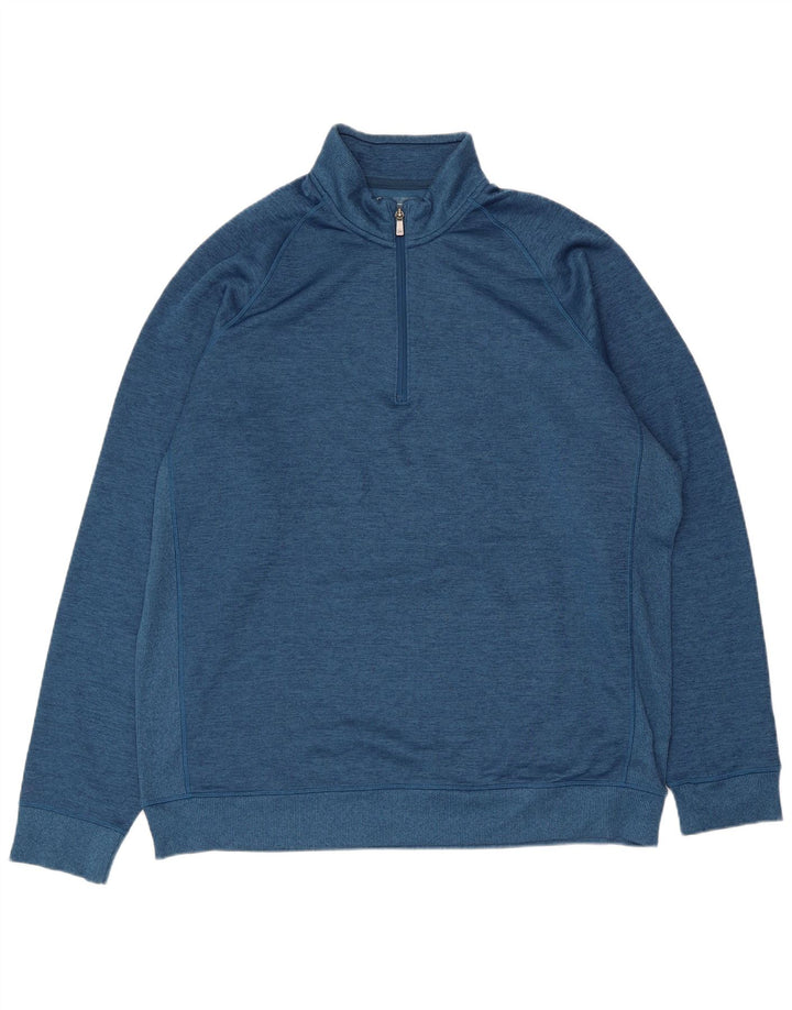 Pulover pentru bărbați Under Armour, cu fermoar și gât, XL, albastru
