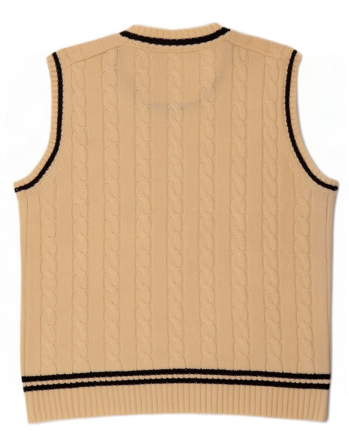 Vestă Vintage pentru bărbați Tank Top mare Bej cu dungi