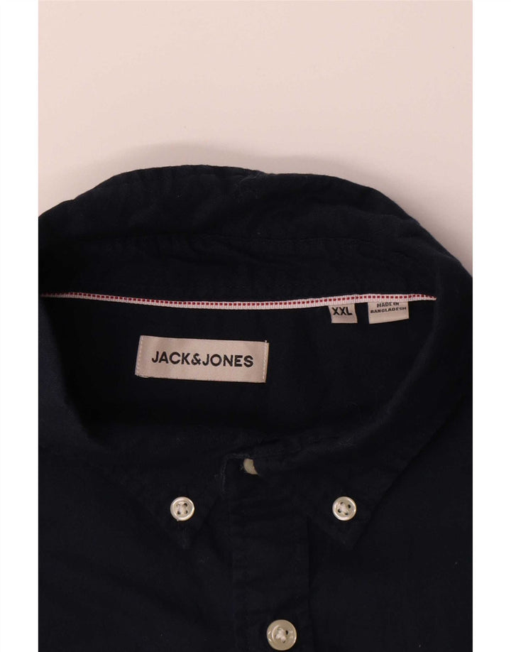 Cămașă pentru bărbați Jack & Jones 2XL, bumbac bleumarin