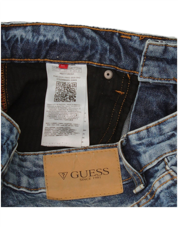 Blugi slim pentru bărbați Guess Distressed W31 L31 Bumbac albastru