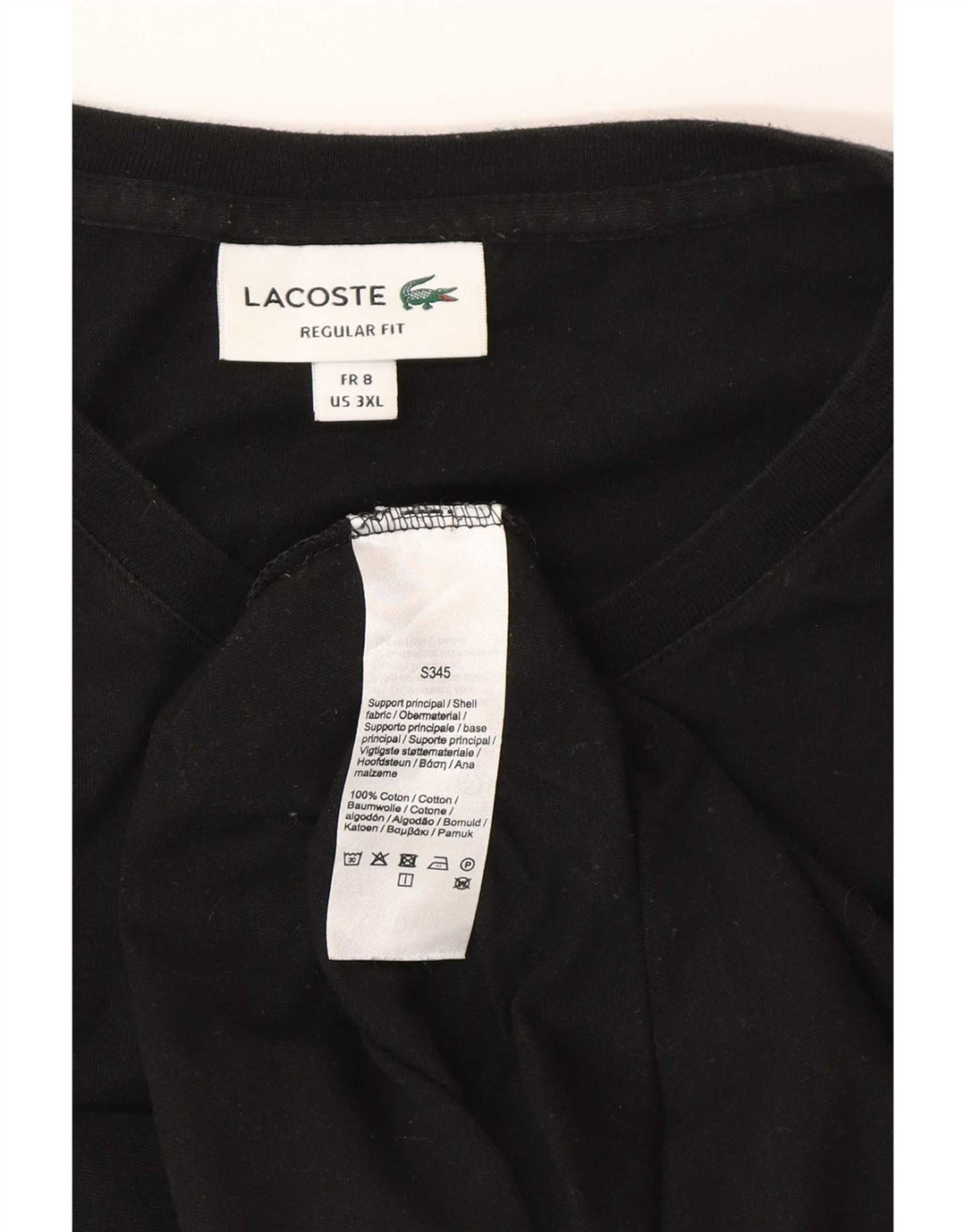Tricou Lacoste Bărbați Top Marimea 8 3XL Bumbac Negru
