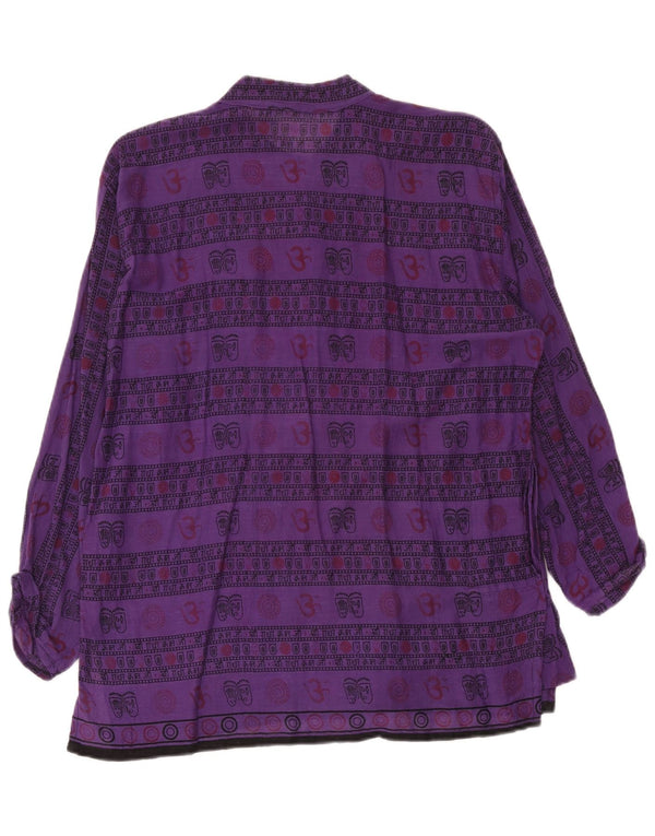 Cămașă pulover grafică vintage pentru bărbați, bumbac violet mediu