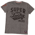 Tricou grafic pentru bărbați Superdry Top mic, gri, bumbac cu pete