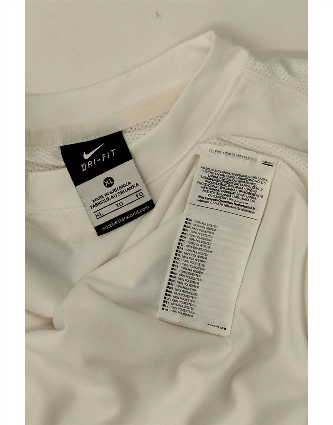Tricou pentru bărbați Nike Dri Fit Top XL, alb, poliester color bloc