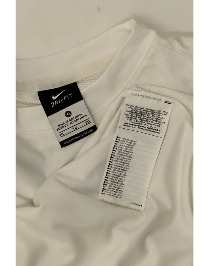 Tricou pentru bărbați Nike Dri Fit Top XL, alb, poliester color bloc