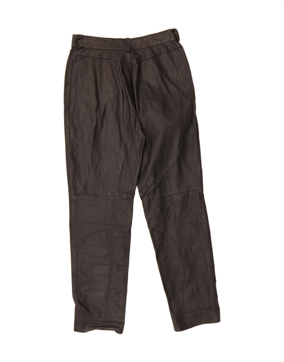VINTAGE Womens Straight Trousers IT 44 Medium W26 L26 Black Leather Vintage Vintage and Second-Hand Vintage from Messina Hembry 