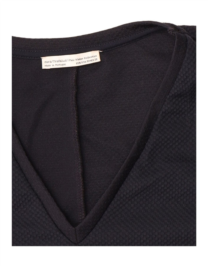 Crop Top pentru femei Zara cu mânecă lungă UK 14 Medium Bleumarin