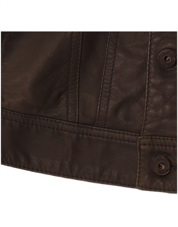 REPLAY Jachetă de piele pentru femei UK 10 Mic din piele gri