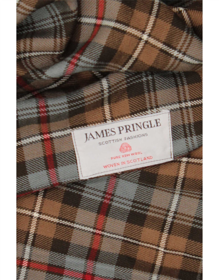 Fusta W30 cu kilted wrap pentru femei James Pringle Lână nouă cu carouri maro mediu