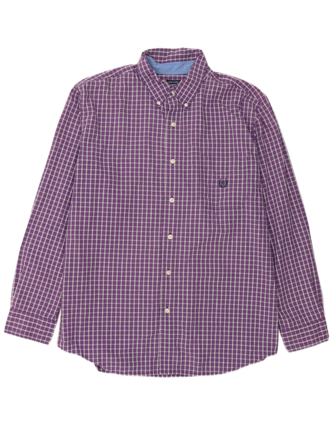 CHAPS Mens Shirt XL Purple Check Cotton