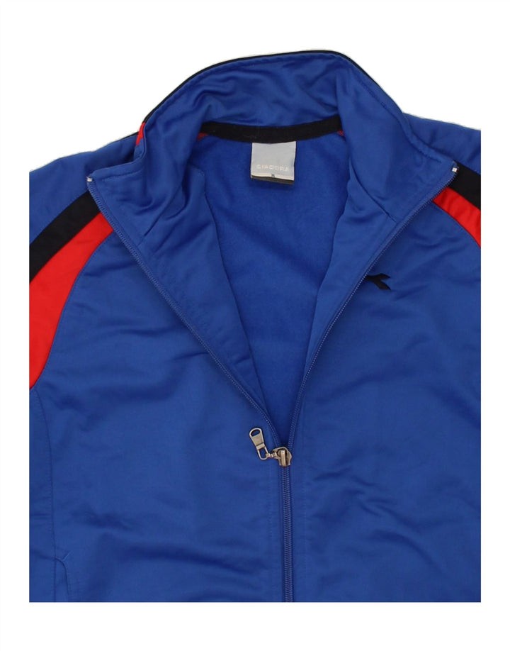 DIADORA Boys Tracksuit Top Jacket 9-10 Years Blue Polyester Vintage Diadora and Second-Hand Diadora from Messina Hembry 