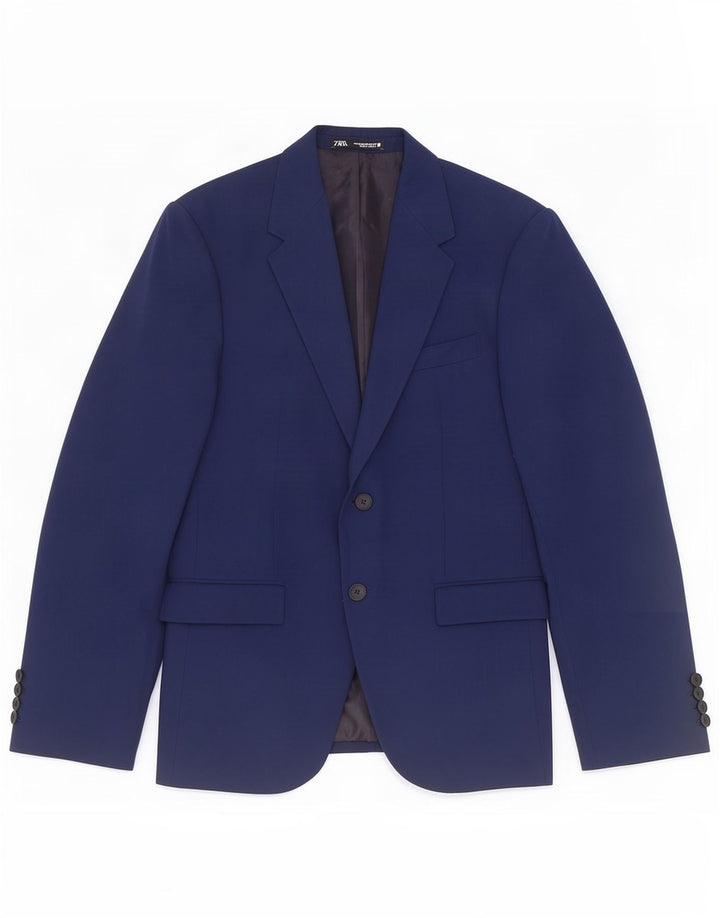 Blazer pentru bărbați Zara cu 2 nasturi EU 48 Medium Bleumarin