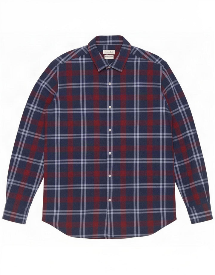 Massimo Dutti Cămașă pentru bărbați, mare, bleumarin, carouri