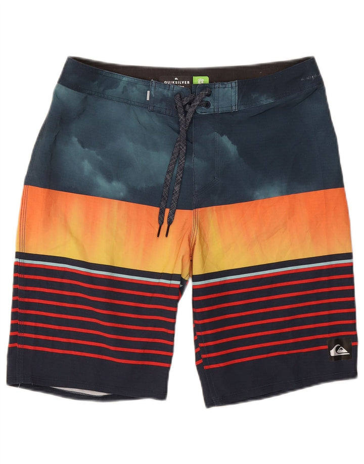 Pantaloni scurți de înot Quiksilver pentru bărbați, poliester cu dungi multicolore medii