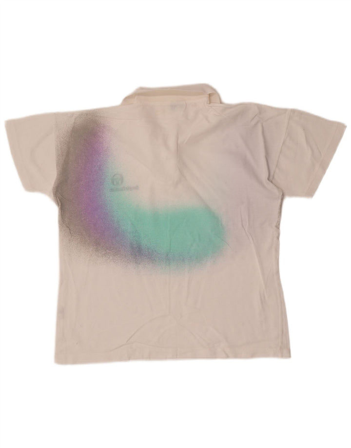 Tricou polo Sergio Tacchini pentru bărbați, bumbac color bloc alb mediu
