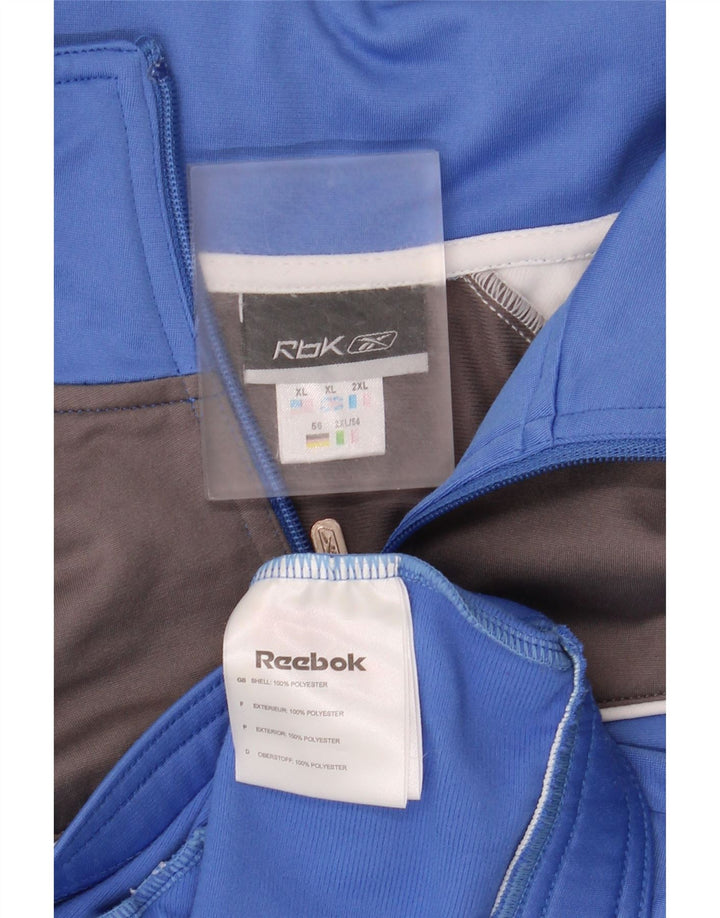 Jachetă de trening Reebok pentru bărbați, cu formă regulată, XL, poliester color bloc, albastru