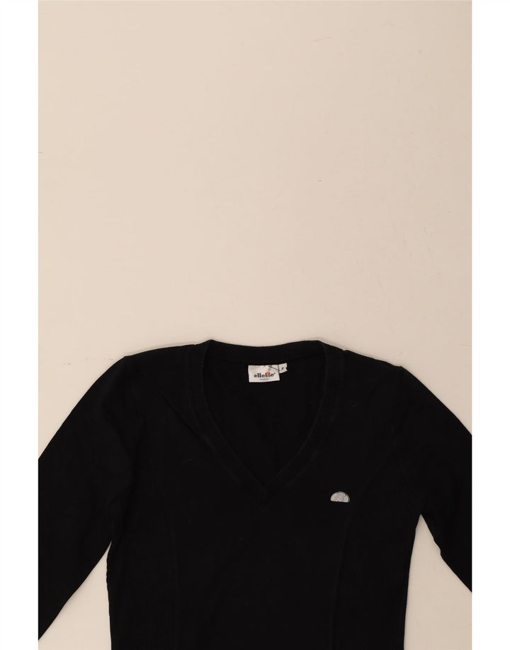 ELLESSE Womens Top Long Sleeve UK 10 Small Black Vintage Ellesse and Second-Hand Ellesse from Messina Hembry 