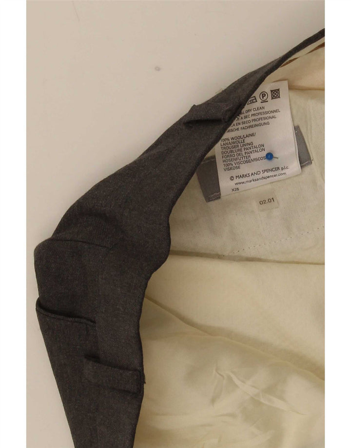 Marks & Spencer Pantaloni de costum crop pentru bărbați L36 L24 Lână gri