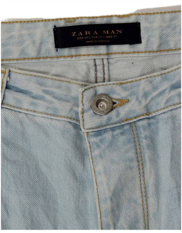 Blugi drepți pentru bărbați Zara EU 40 Medium L31 L33 Bumbac albastru