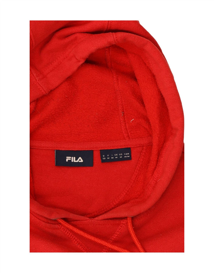 FILA Mens Graphic Hoodie Jumper Medium Red Cotton