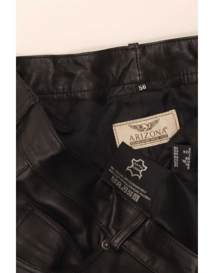 Pantaloni drepti din piele pentru bărbați Arizona W36 L32 negri