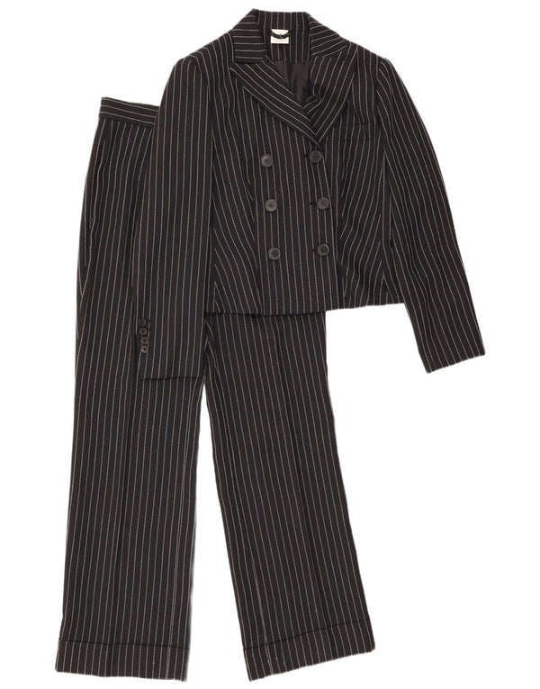 Costum 2 piese Vintage pentru femei UK 12 Medium W28 L30 Negru cu dungi