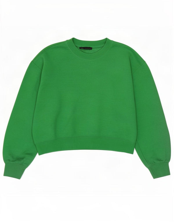 Pulover de hanorac oversize pentru femei Zara UK 10 Poliester verde mic