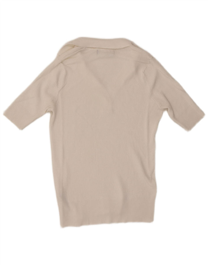 Tricou polo pentru femei Marks & Spencer UK 10 Small White Viscose