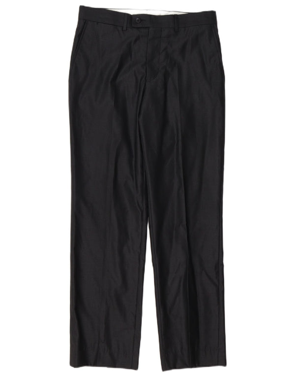Pantaloni de costum drepți pentru bărbați Zara EU 38 Mici L30 L30 Poliester negru