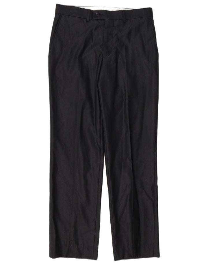 Pantaloni de costum drepți pentru bărbați Zara EU 38 Mici L30 L30 Poliester negru