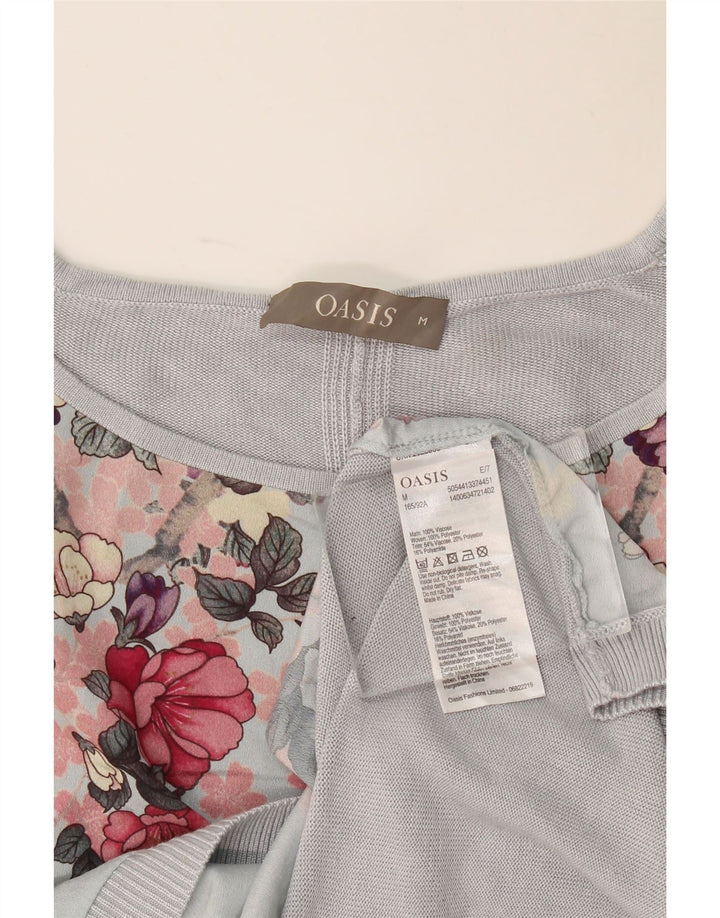 Pulover Oasis pentru femei, supradimensionat, cu gât de barcă, UK 14 Medium Blue Floral