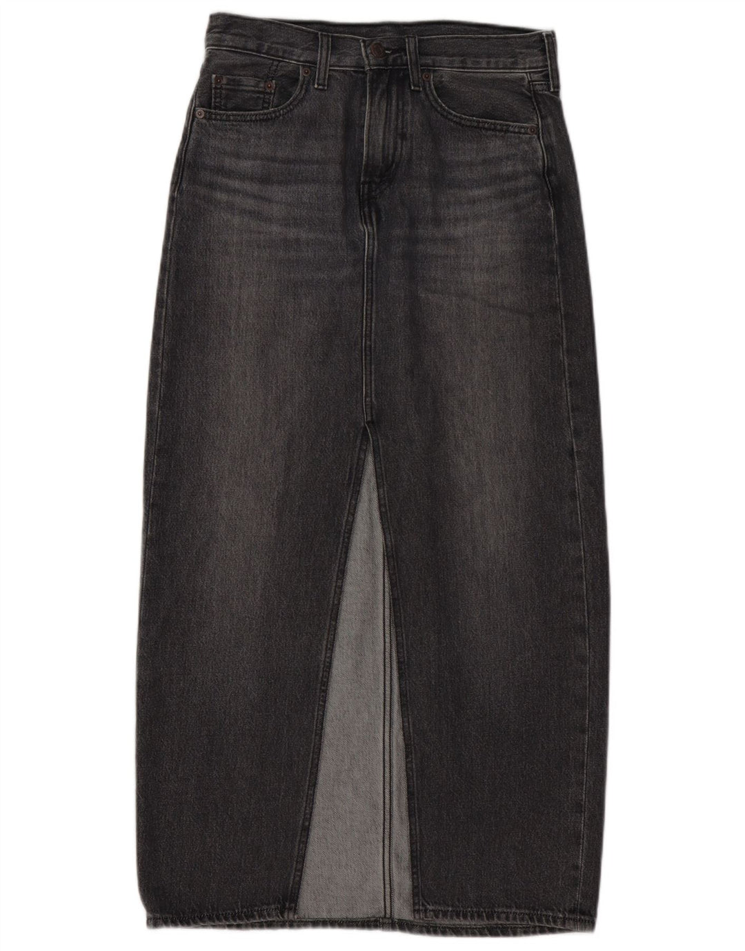 Fusta de blugi pentru femei LEVI'S W25 XS bumbac gri