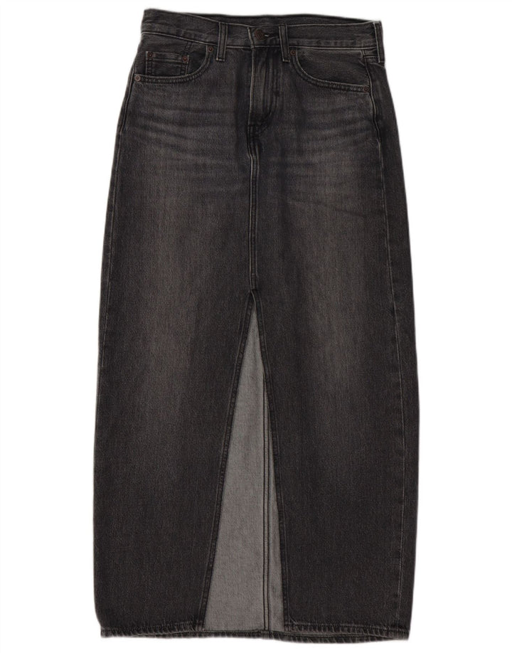 Fusta de blugi pentru femei LEVI'S W25 XS bumbac gri