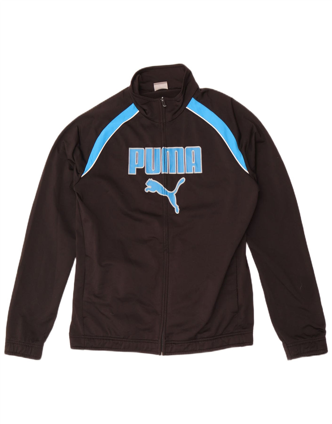 Jachetă de top pentru trening grafic Puma pentru bărbați, poliester color bloc negru mediu