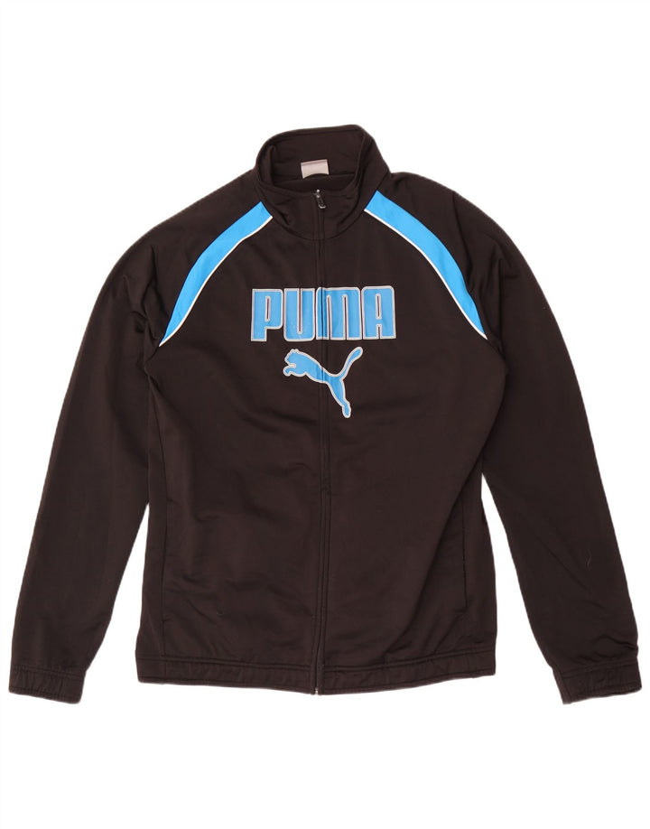 Jachetă de top pentru trening grafic Puma pentru bărbați, poliester color bloc negru mediu