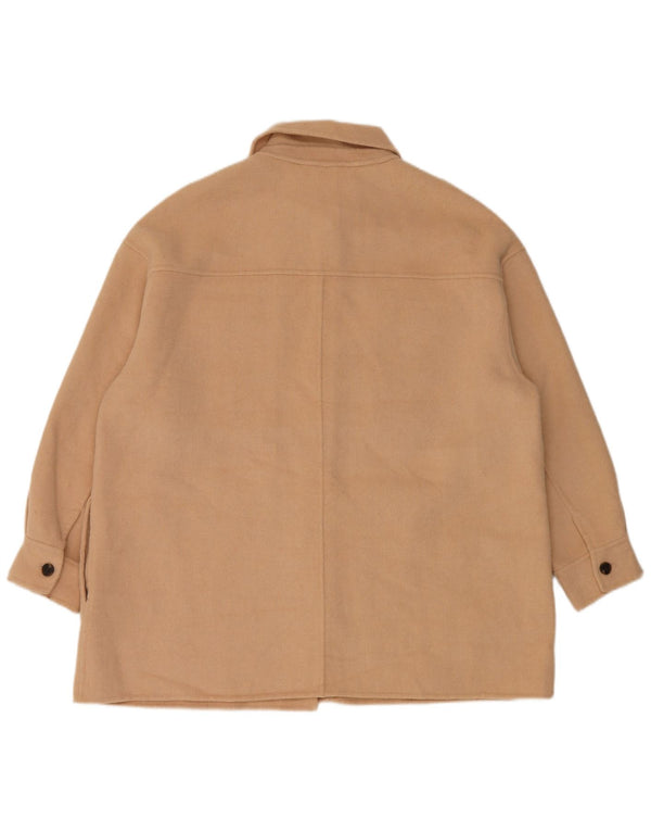 Bomber supradimensionat pentru femei Zara UK 14 Medium Bej Lână