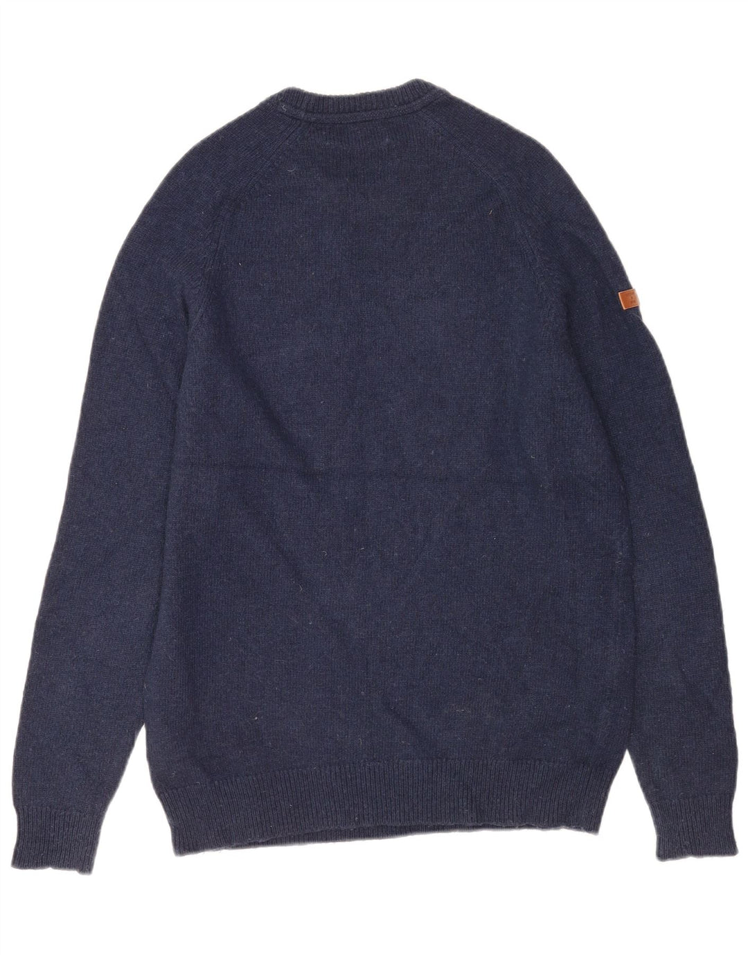 Pulover Superdry pentru bărbați cu decolteu triplu, lână de miel mare, albastru