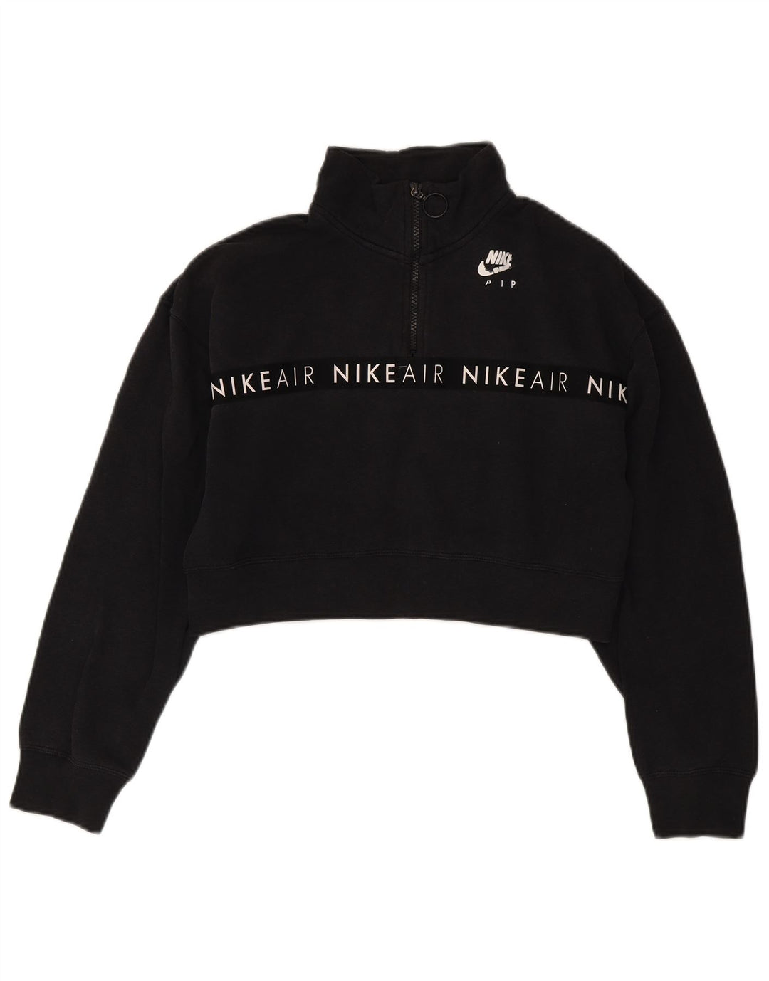 Pulover de hanorac oversized Graphic Crop Nike pentru femei UK 10 Mic Negru