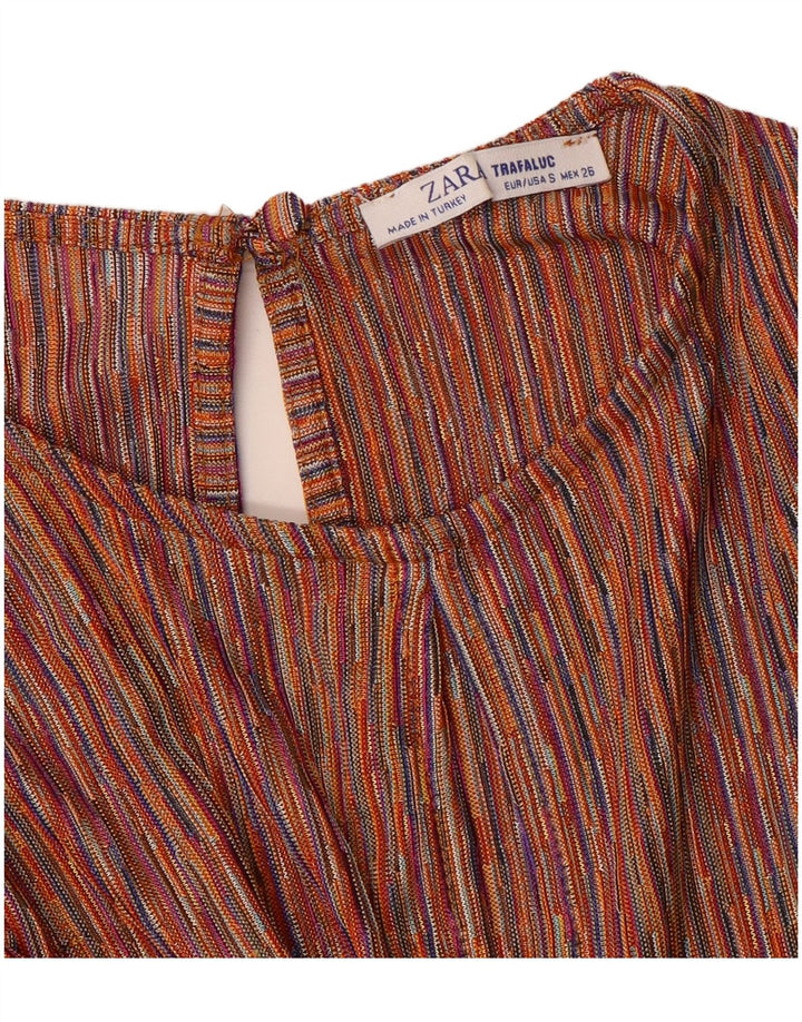 Costum pentru femei Zara, cu cravată în față, UK 10, mic, cu dungi multicolore
